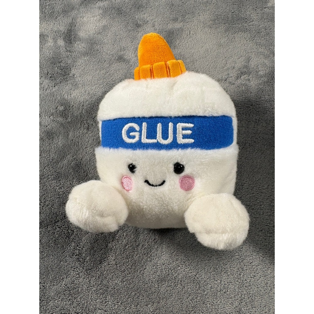 Palm Pals Unisex Gary Glue Bottle Plush 5 in White Blue Orange Soft Stuffed Toy